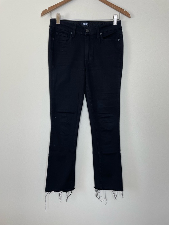 PAIGE Denim - PAIGE Women's Black Jacqueline Straight Leg Jeans with a Raw Hem